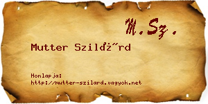 Mutter Szilárd névjegykártya