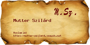 Mutter Szilárd névjegykártya